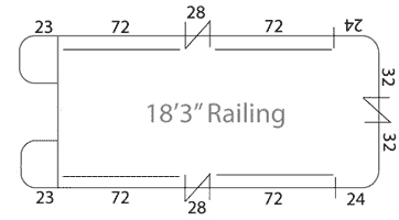 18'3" SunDeck Fence Package - FenceForPontoons.com