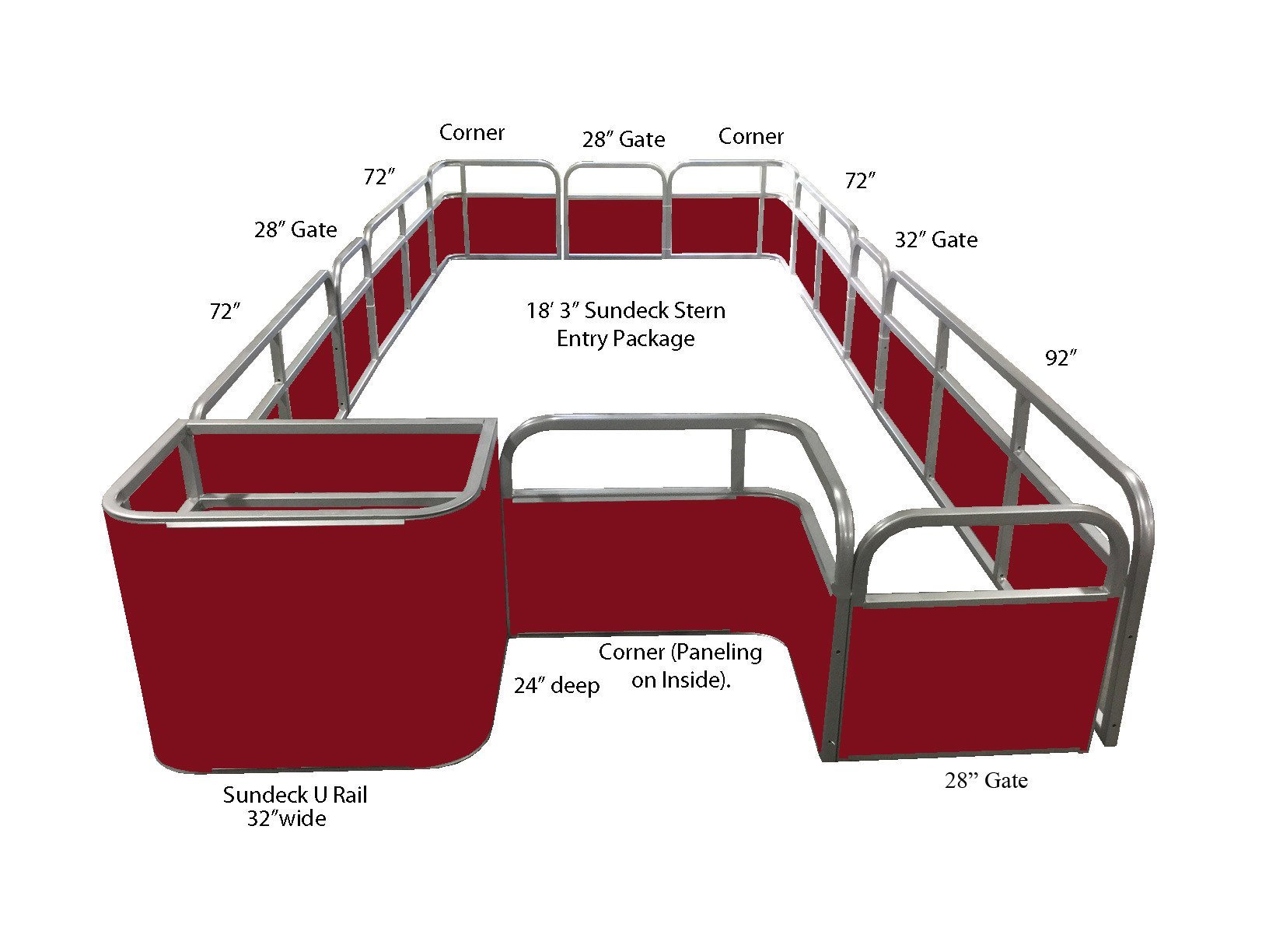 Sundeck with Stern Entry Packages | FenceForPontoons.com