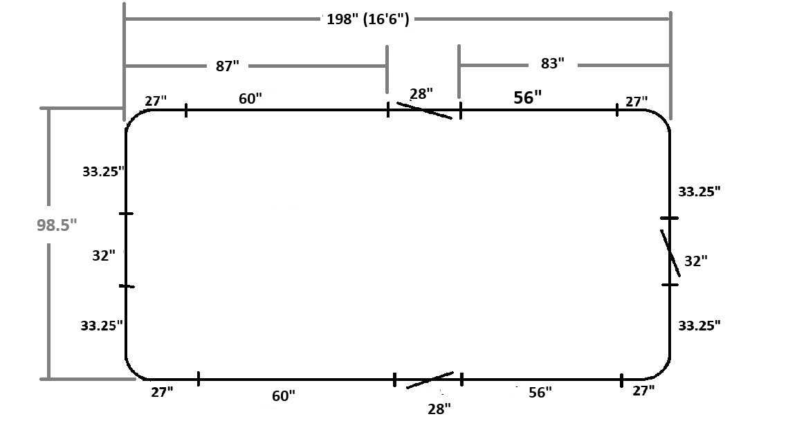 16'6" Standard Radius Fence Package - FenceForPontoons.com
