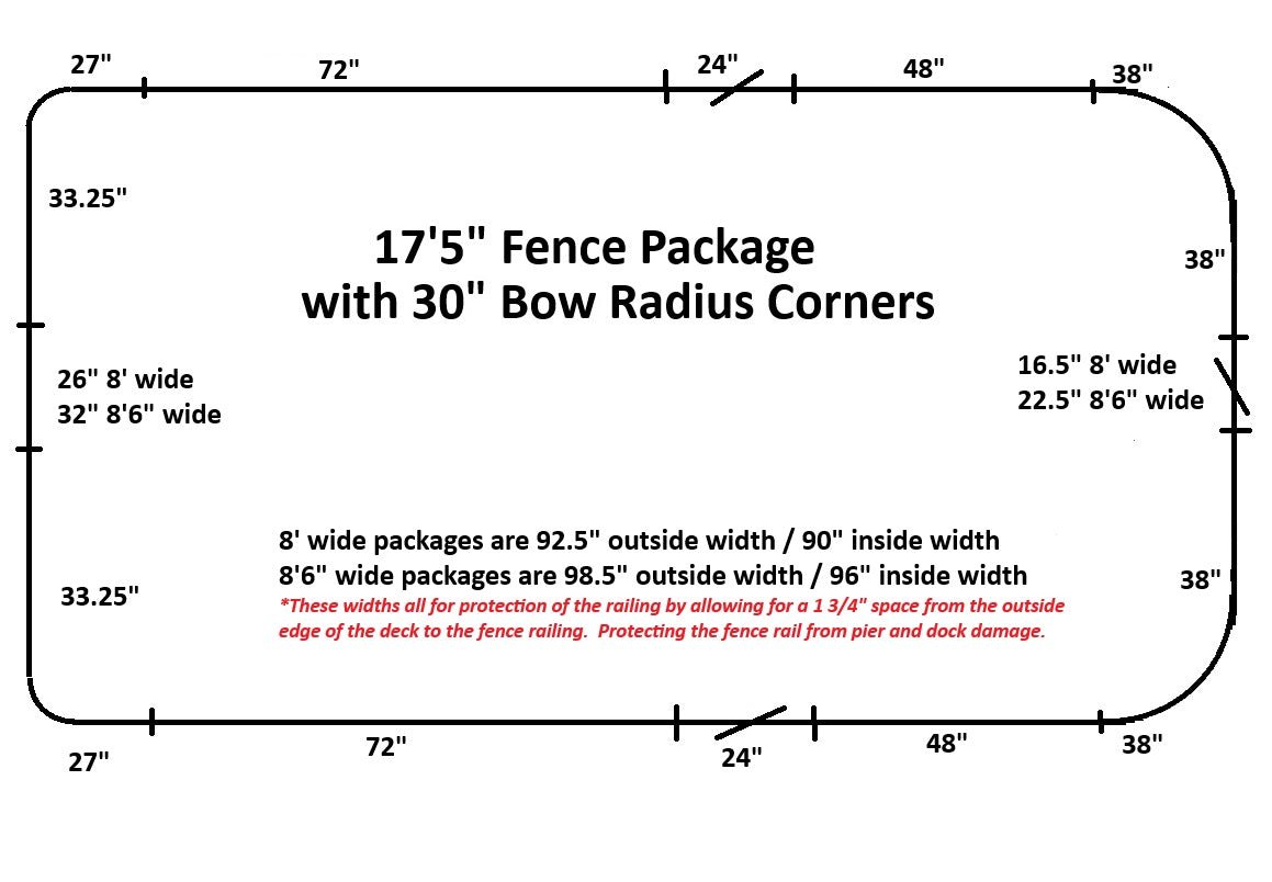 17'5" Radius Fence Package - FenceForPontoons.com