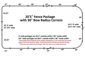 20'5" Radius Fence Package - FenceForPontoons.com