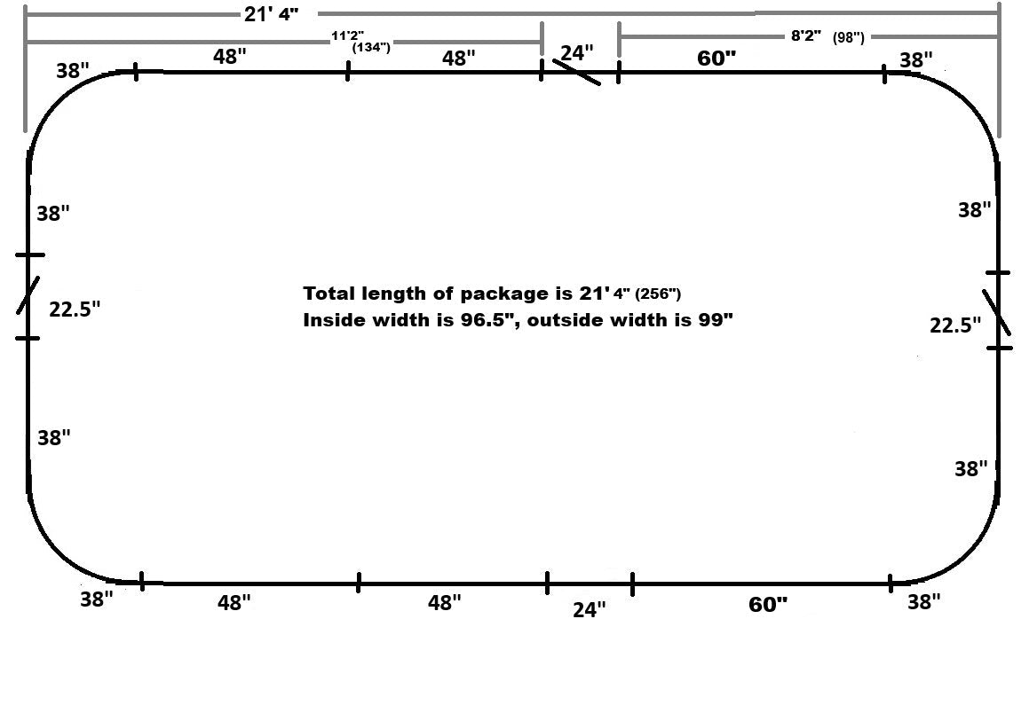 21'4" Dual Large Radius Fence Package - FenceForPontoons.com
