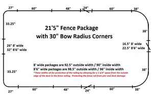 21'5" Radius Fence Package - FenceForPontoons.com