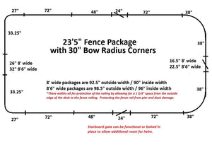 23'5" Radius Fence Package - FenceForPontoons.com