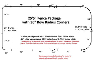 25'5" Radius Fence Package - FenceForPontoons.com