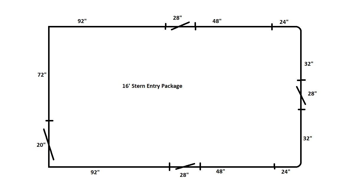 16' Stern Entry Fence Package - FenceForPontoons.com