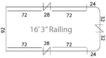 16'4" Square Stern Fence Package - FenceForPontoons.com