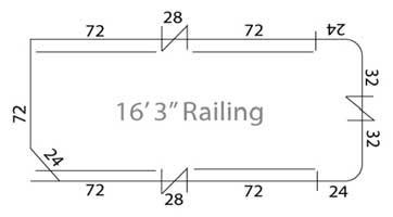 16'4" Stern Entry Fence Package - FenceForPontoons.com