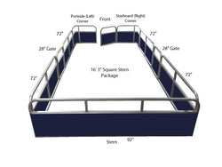 16'4" Square Stern Fence Package - FenceForPontoons.com