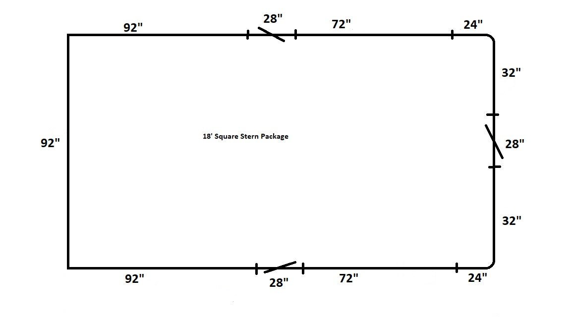 18' Square Stern Fence Package - FenceForPontoons.com