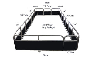 18'3" Stern Entry Fence Package - FenceForPontoons.com