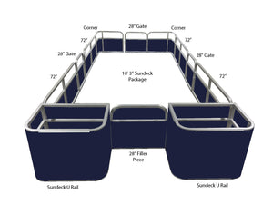 18'3" SunDeck Fence Package - FenceForPontoons.com