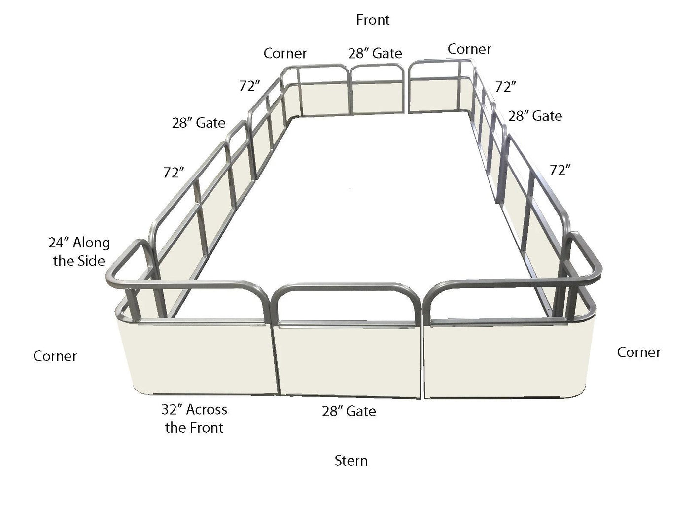 18'4" Pontoon Fence Package - FenceForPontoons.com