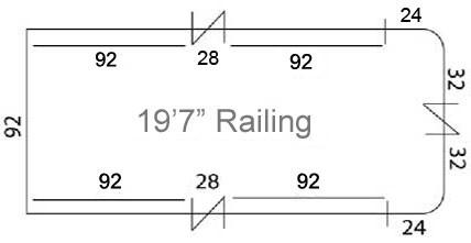 19'7" Square Stern Fence Package - FenceForPontoons.com