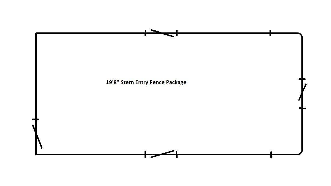 19'8" Stern Entry Fence Package - FenceForPontoons.com