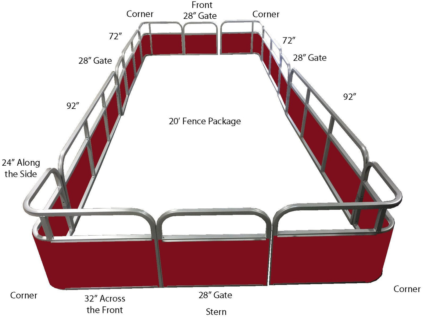 20' Pontoon Fence Package - FenceForPontoons.com