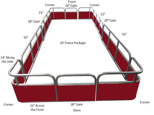 20' Pontoon Fence Package - FenceForPontoons.com