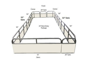 20' Stern Entry Fence Package - FenceForPontoons.com