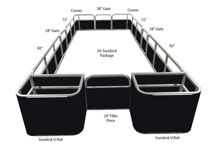 20' SunDeck Fence Package - FenceForPontoons.com