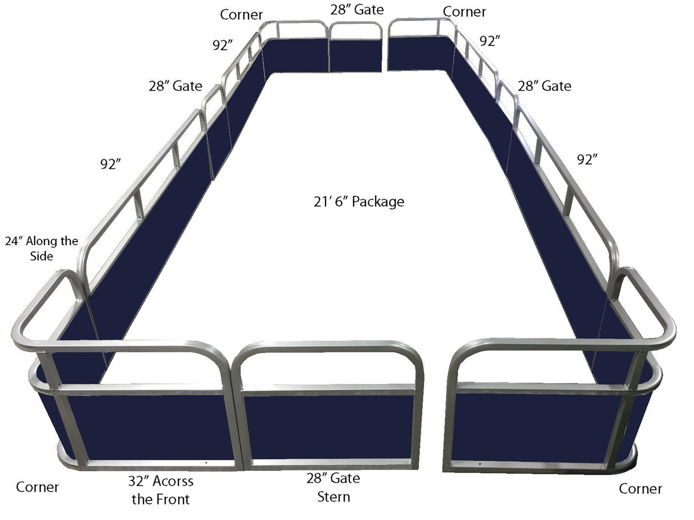 21'6" Pontoon Fence Package - FenceForPontoons.com