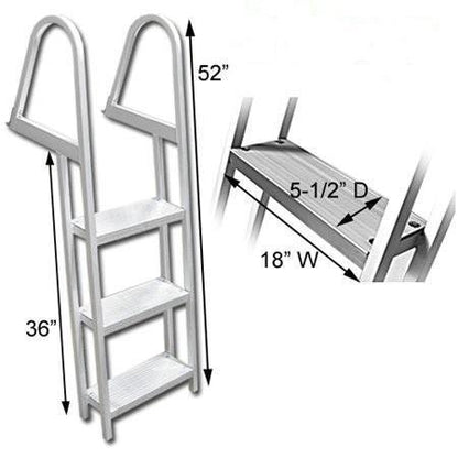 3 Step Traditional Dock or Pontoon Ladder - FenceForPontoons.com