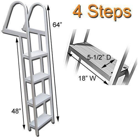 4 Step Traditional Dock or Pontoon Ladder - FenceForPontoons.com
