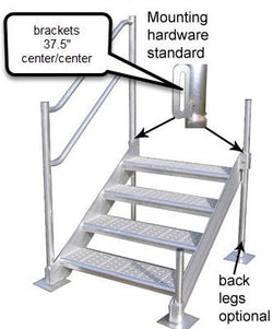 Adjustable Height Dock Steps by PMI Marine - FenceForPontoons.com