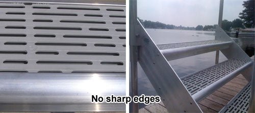 Adjustable Height Dock Steps by PMI Marine - FenceForPontoons.com