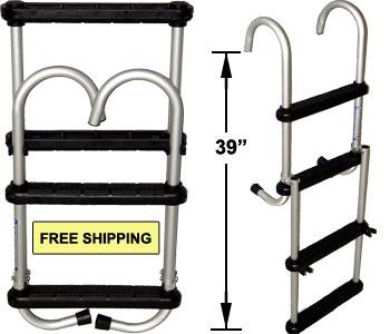 Economy Folding Pontoon Ladder - FenceForPontoons.com