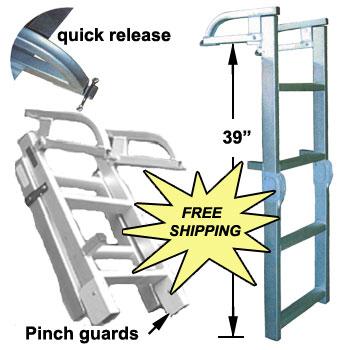 Folding Pontoon Ladder - FenceForPontoons.com