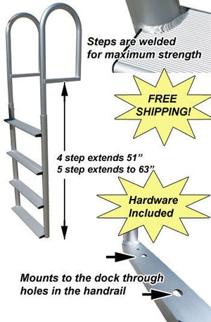 HD Straight Dock Ladder - FenceForPontoons.com