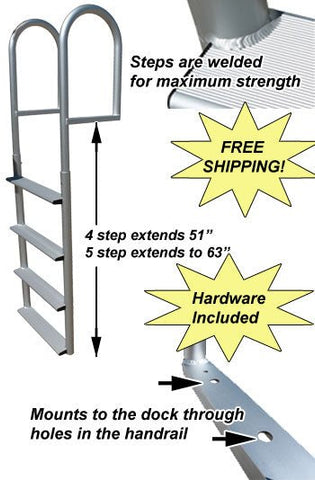 HD Straight Dock Ladder - FenceForPontoons.com