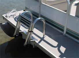 Heavy Duty 4 Step Stern Ladder - FenceForPontoons.com