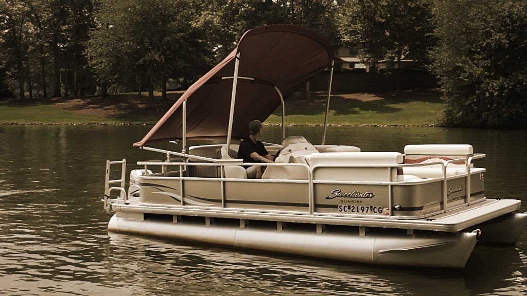 PWR-ARM II Power Bimini Top - FenceForPontoons.com