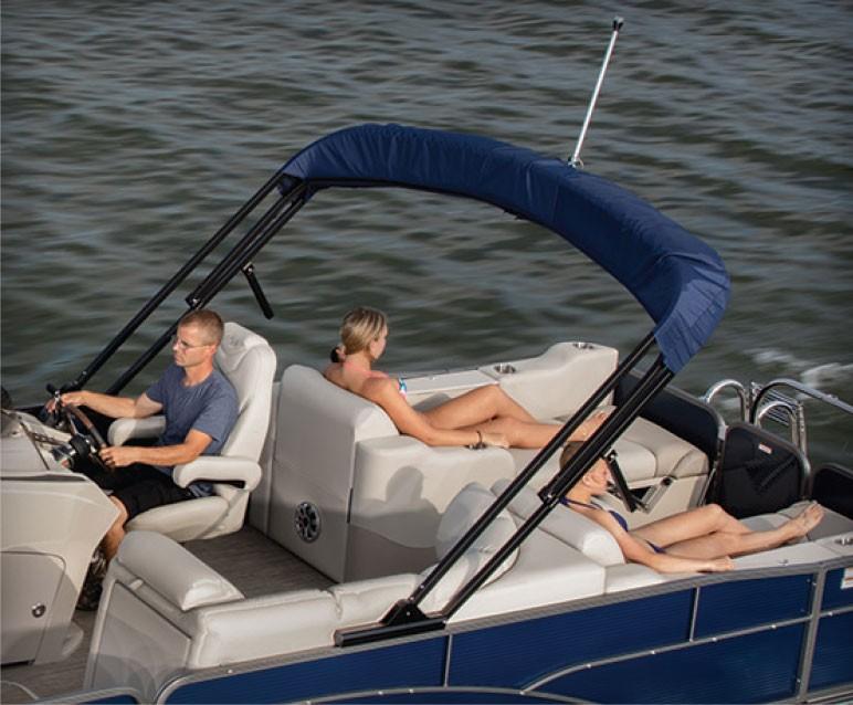 PWR-ARM II Power Bimini Top - FenceForPontoons.com